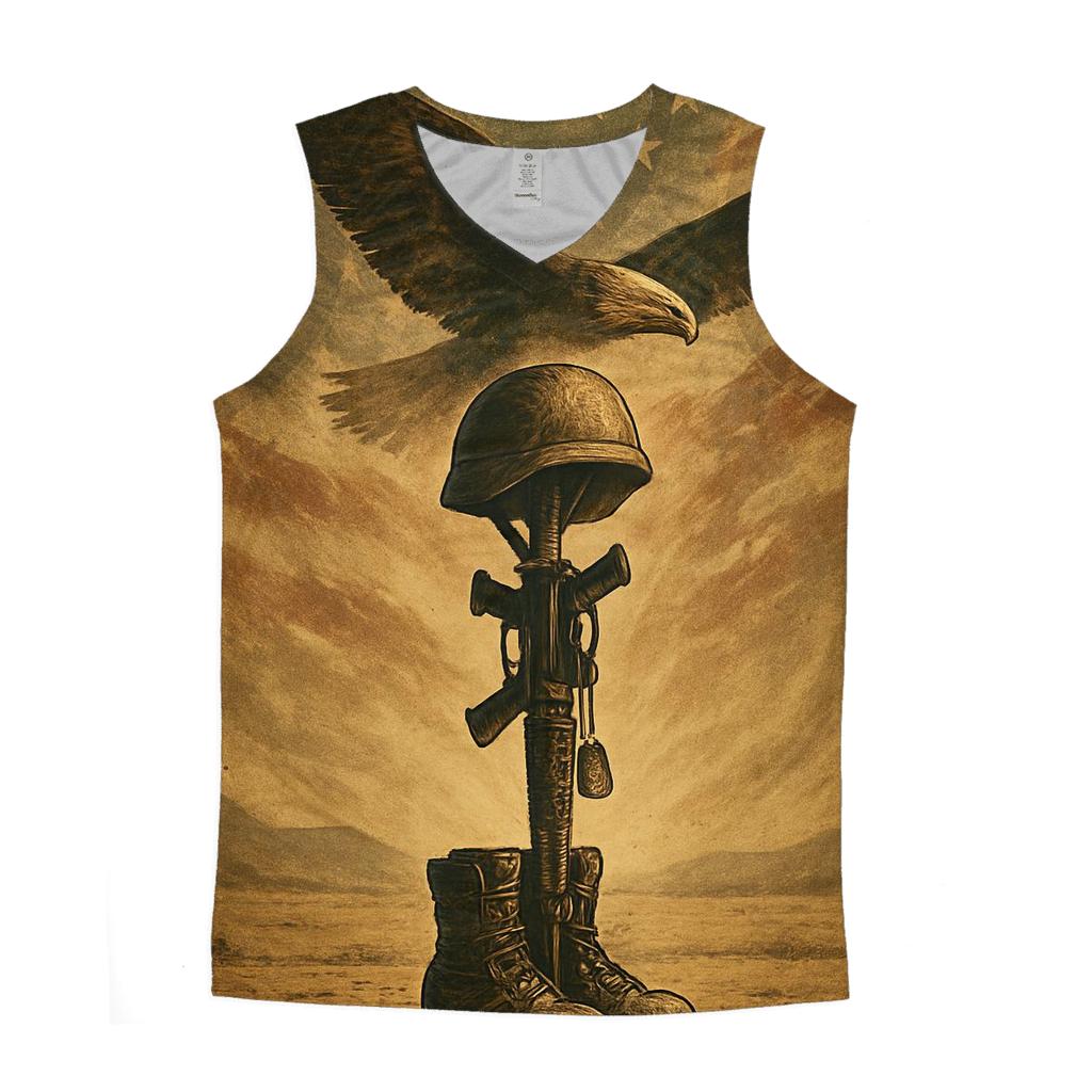 Desert Memorial With Wings Of Steel personalized athletic tanks