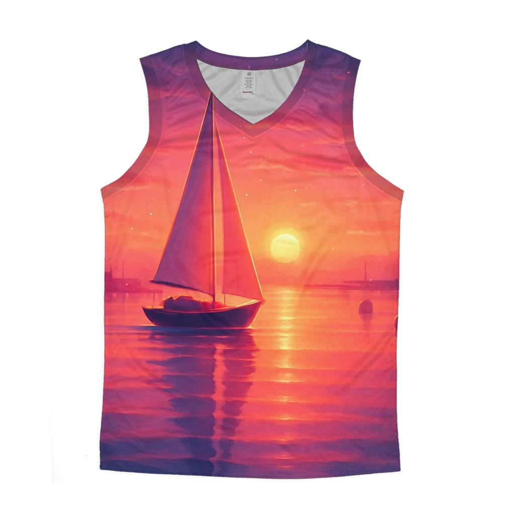 Violet Harbor Glasswater Sunset cotton sleeveless tops