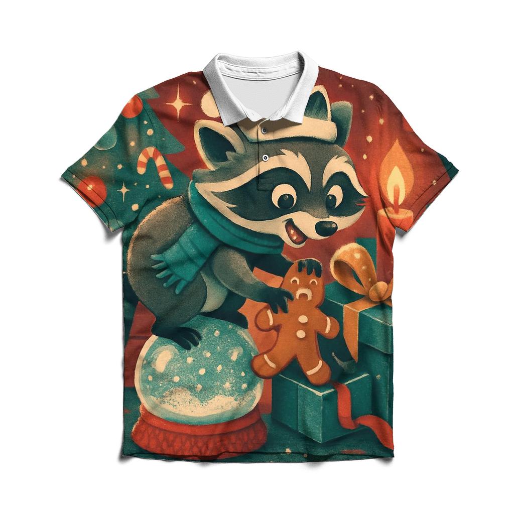 Snow Globe Snack Heist embroidered polo tops