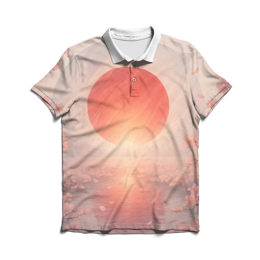 Aurora Sakura Rising Japan casual sports polo shirts
