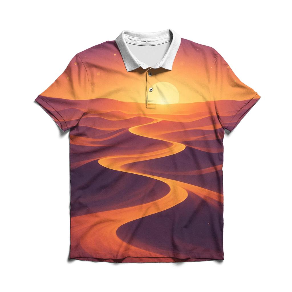 Gilded Mirage Dune Sunset premium cotton polo shirts