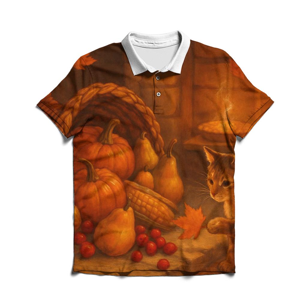 Candlelit Cornucopia Hearth designer slim fit polos