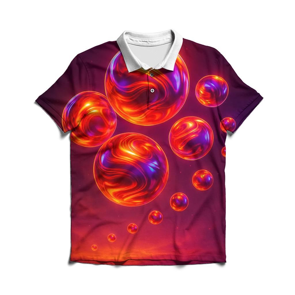 Molten Aurora Marbles stylish collar polo tees