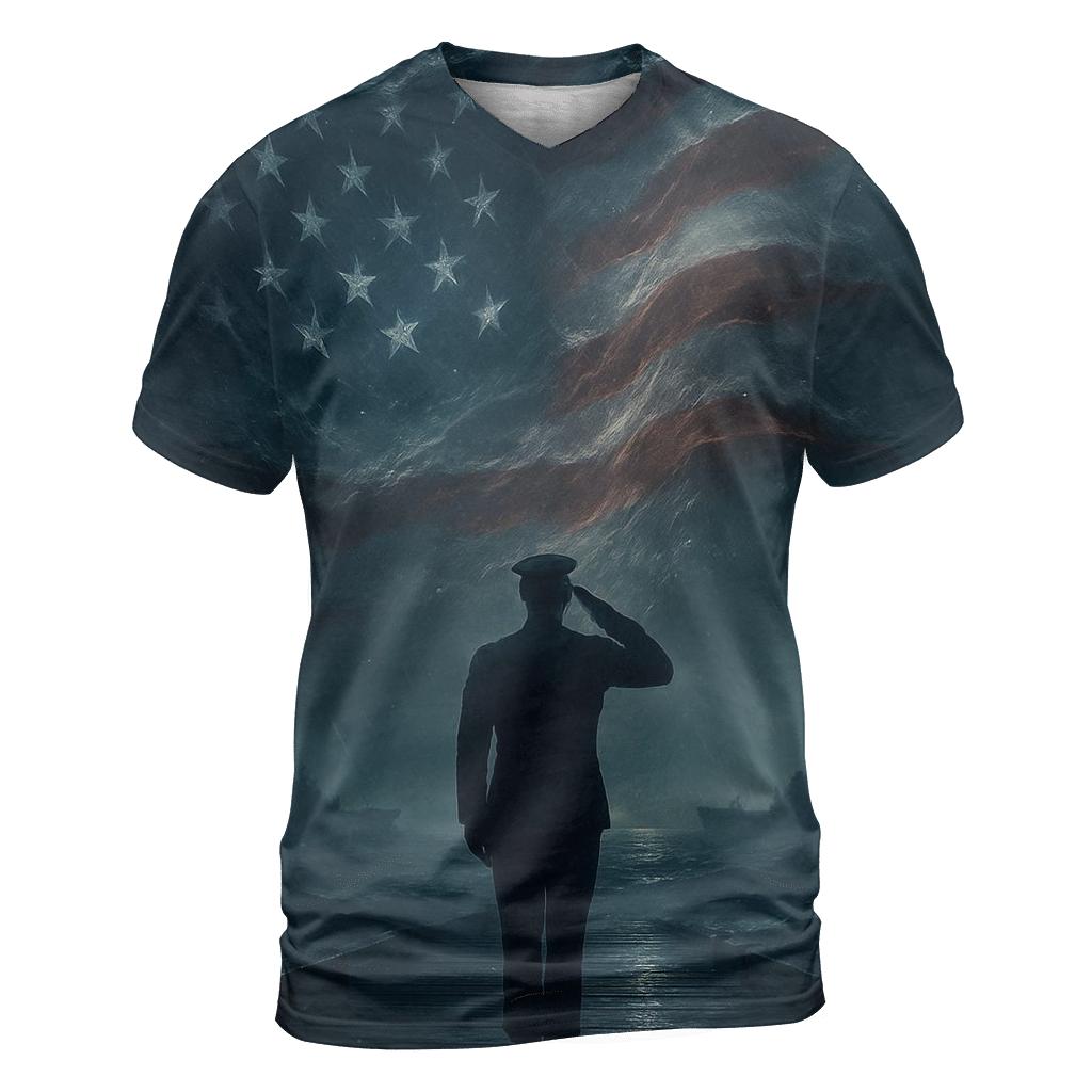 Harbor Vigil Under The Star Field artistic all-over print tops