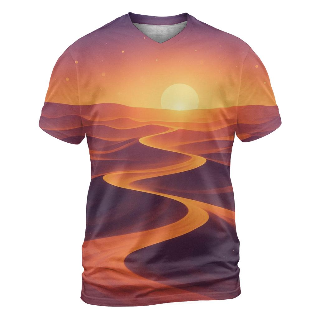 Gilded Mirage Dune Sunset trendy printed shirt styles