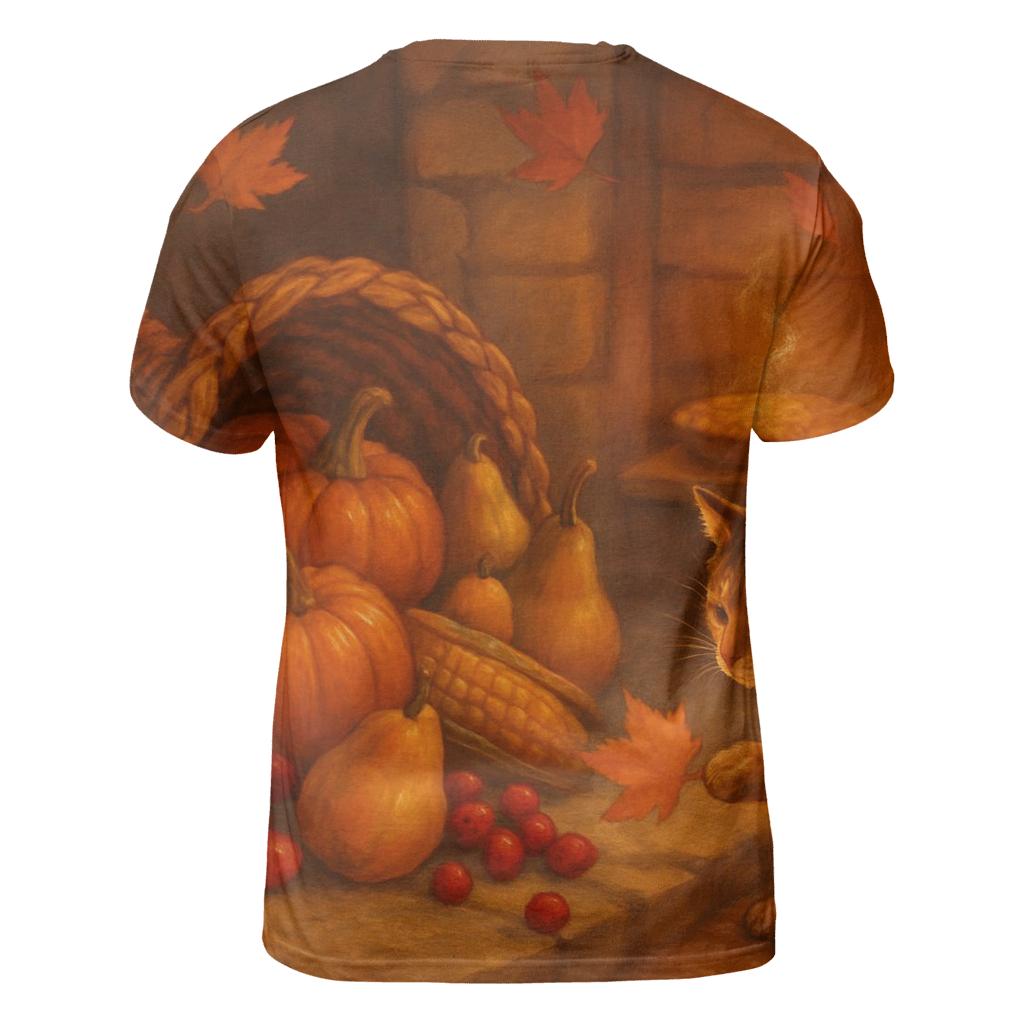 Candlelit Cornucopia Hearth artistic all-over print tops