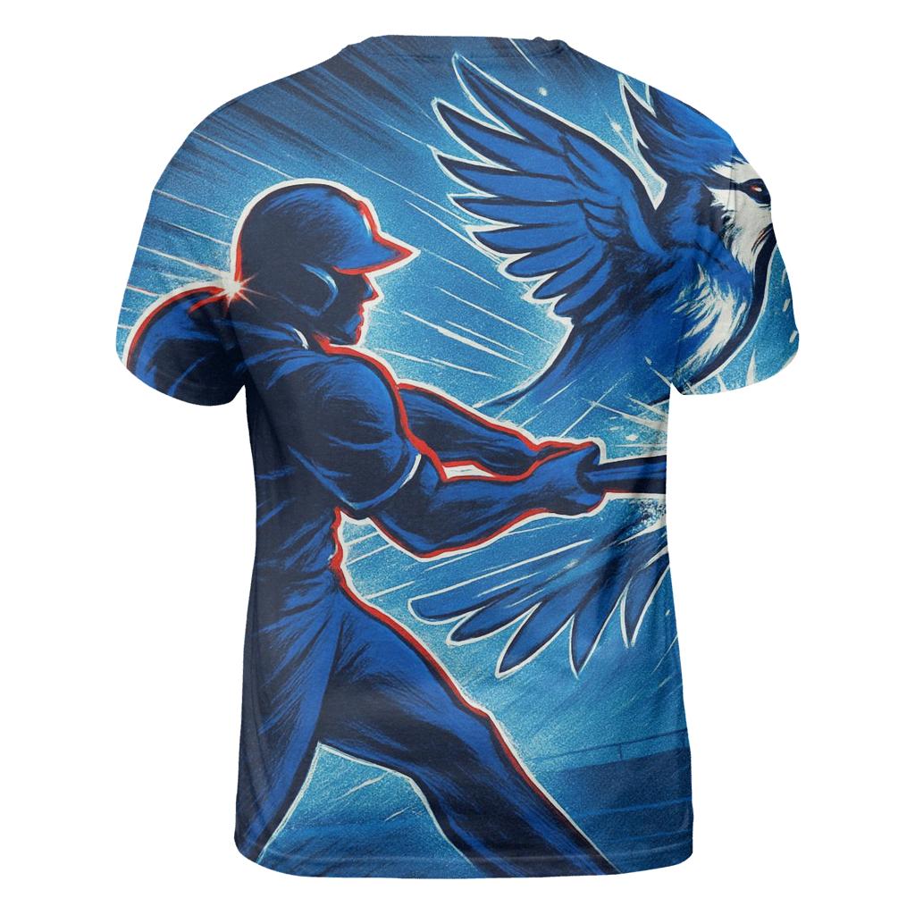 Featherstorm Swing With Blue Jays Energy artistic all-over print tops
