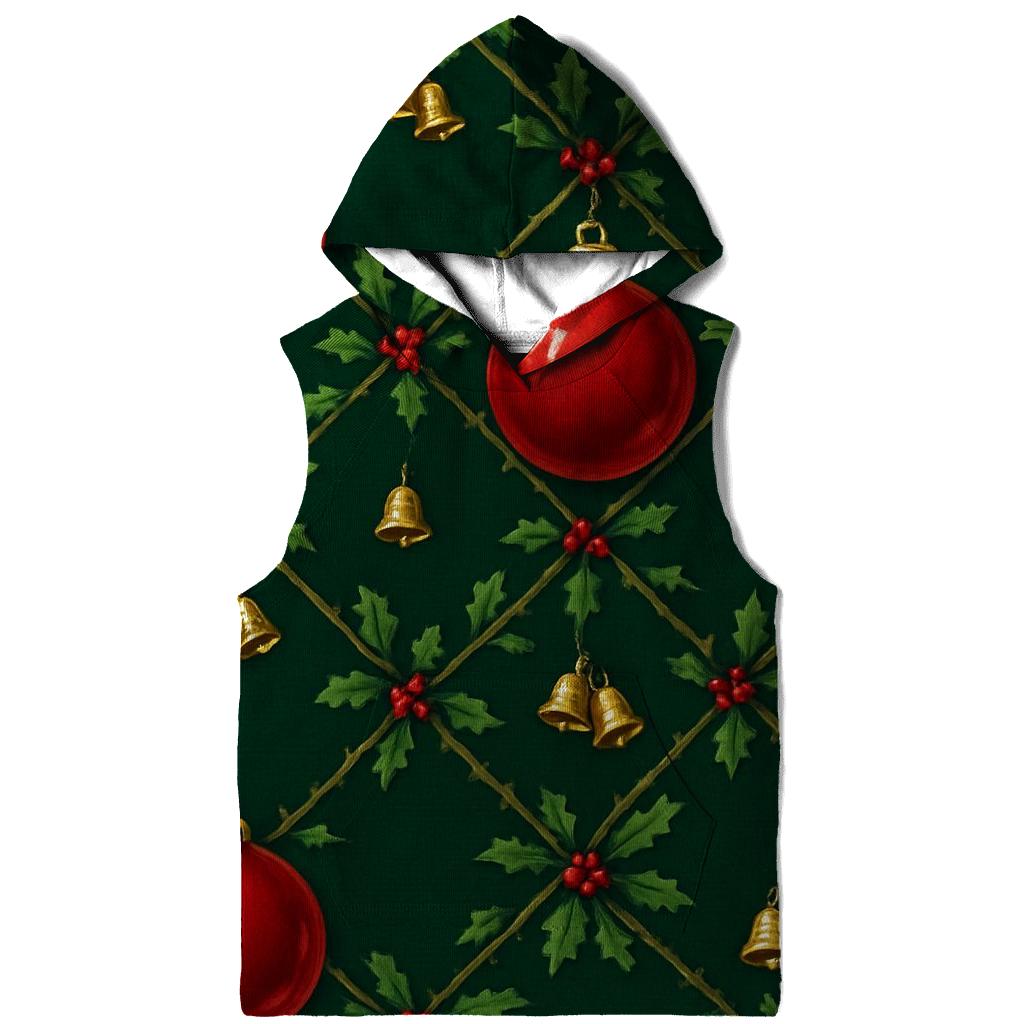 Crimson Ornament Lattice On Midnight Green Background hoodie styles