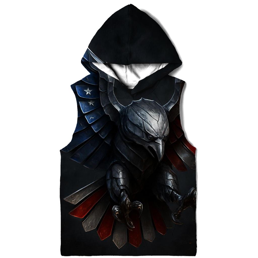 Steel Eagle Flag Crest printed hoodies