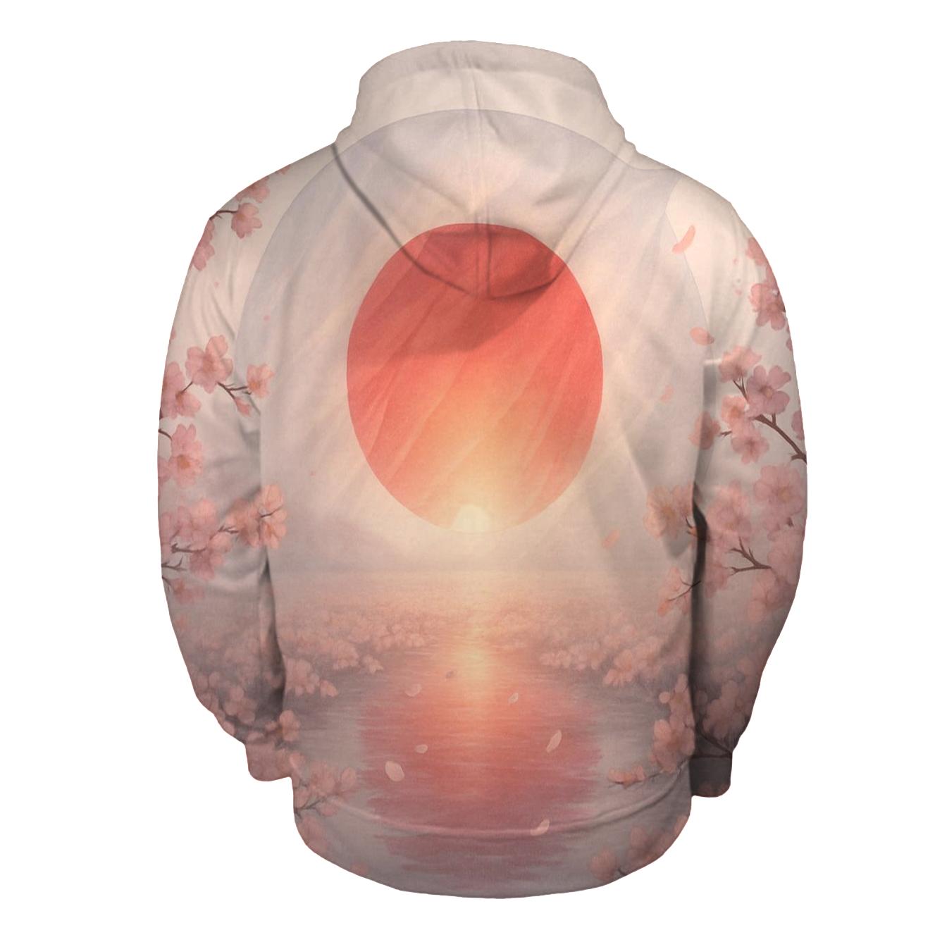 Aurora Sakura Rising Japan embroidered hoodies