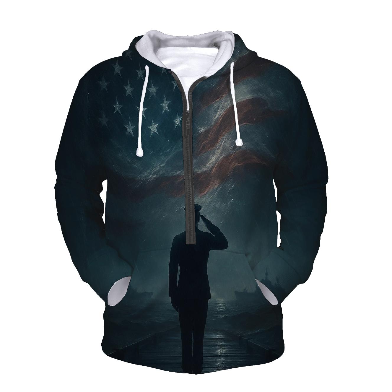 Harbor Vigil Under The Star Field printed hoodies