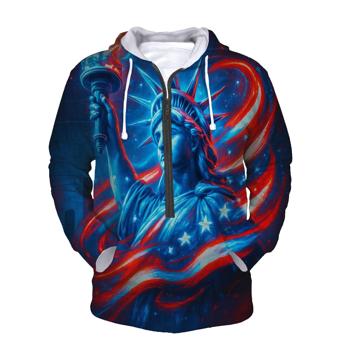 Neon Liberty Surge Flag pullover hoodies