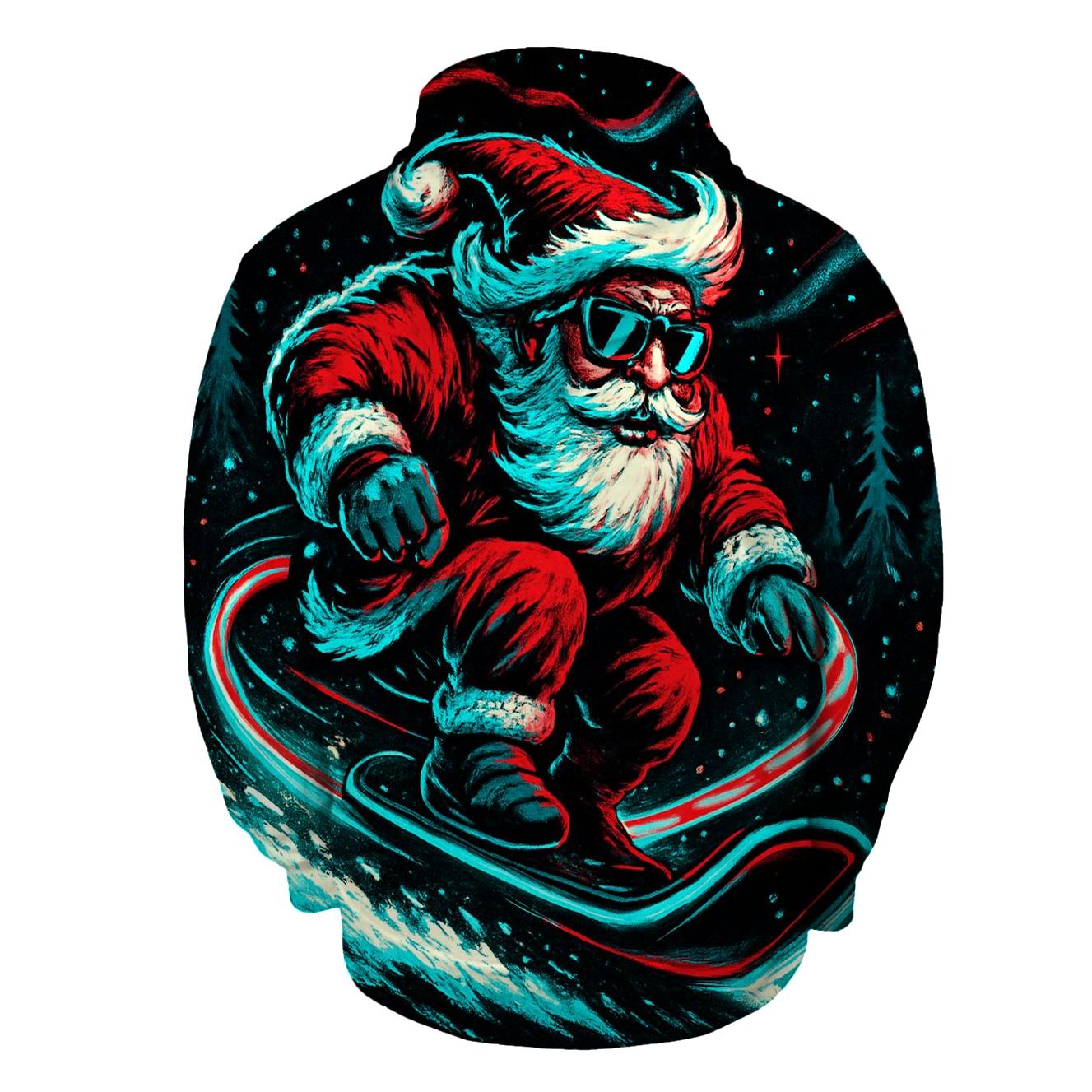 Neon Sleigh Night Rider Santa designer hoodies