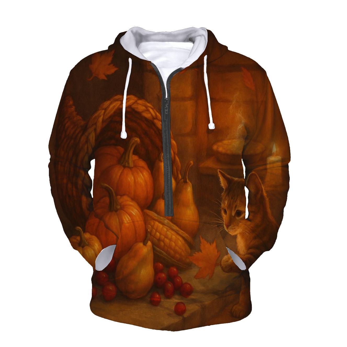 Candlelit Cornucopia Hearth custom hoodies