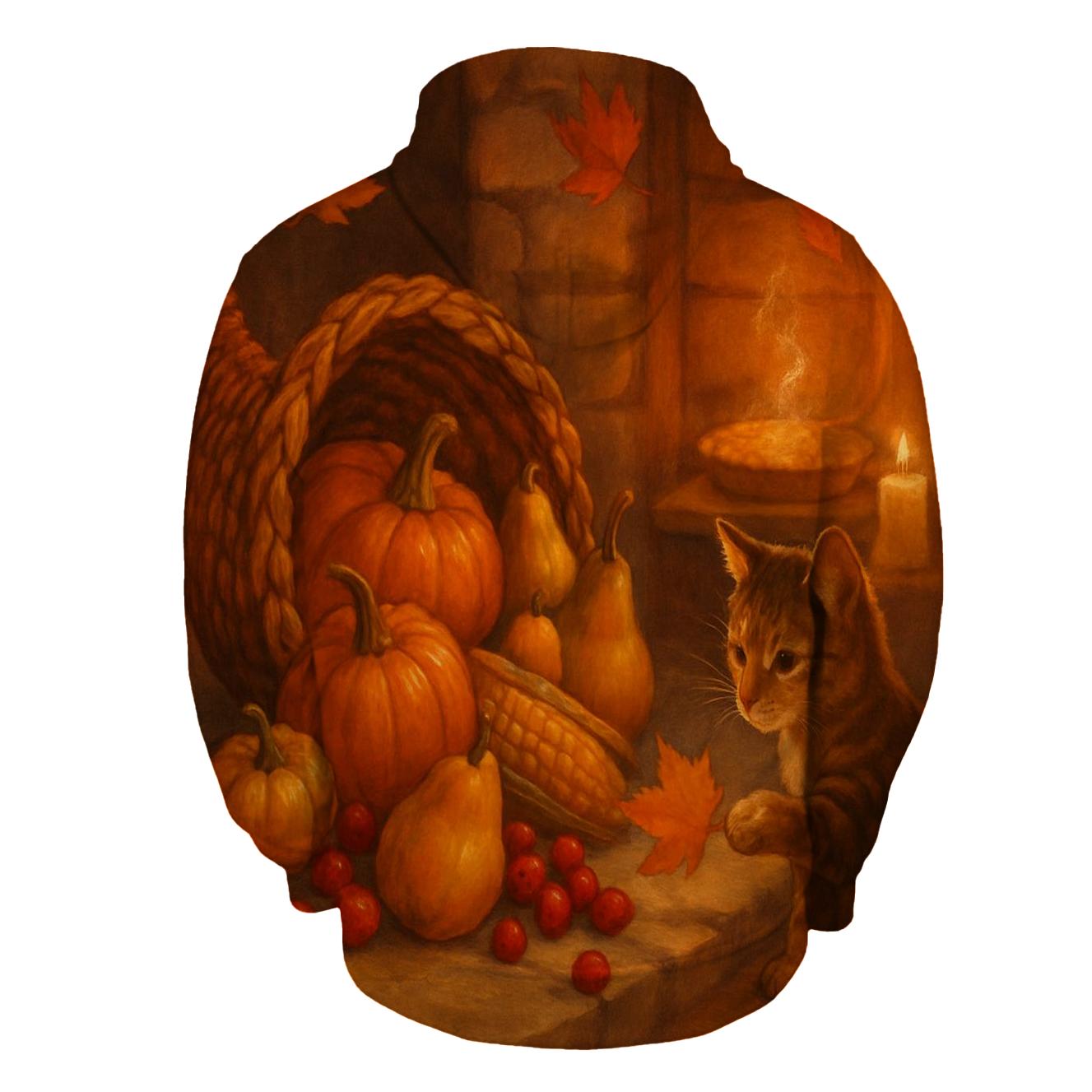 Candlelit Cornucopia Hearth custom hoodies