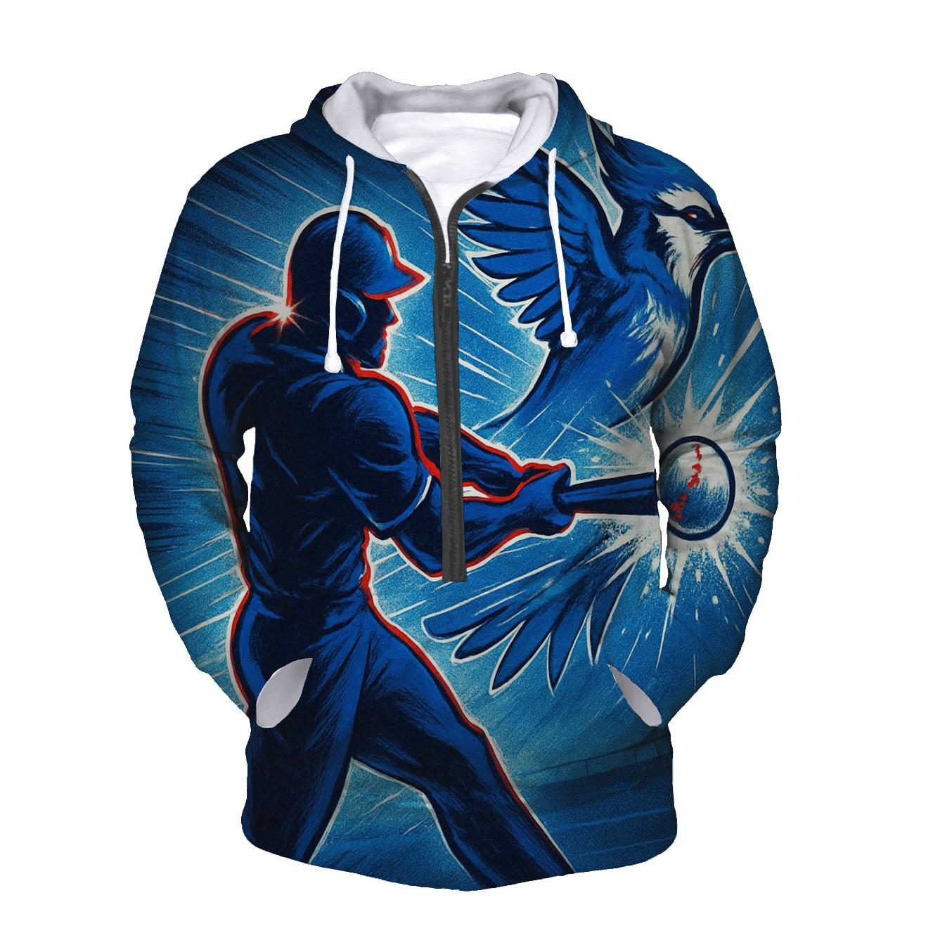 Featherstorm Swing With Blue Jays Energy embroidered hoodies
