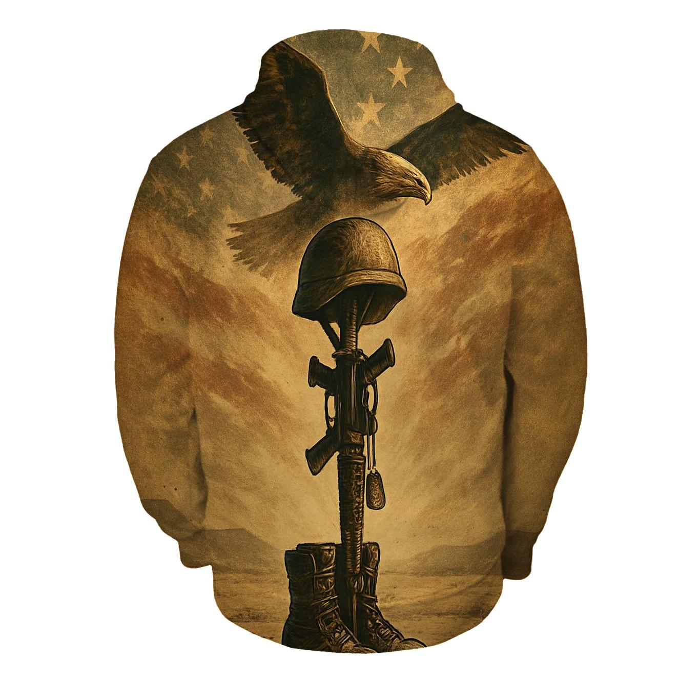 Desert Memorial With Wings Of Steel embroidered hoodies