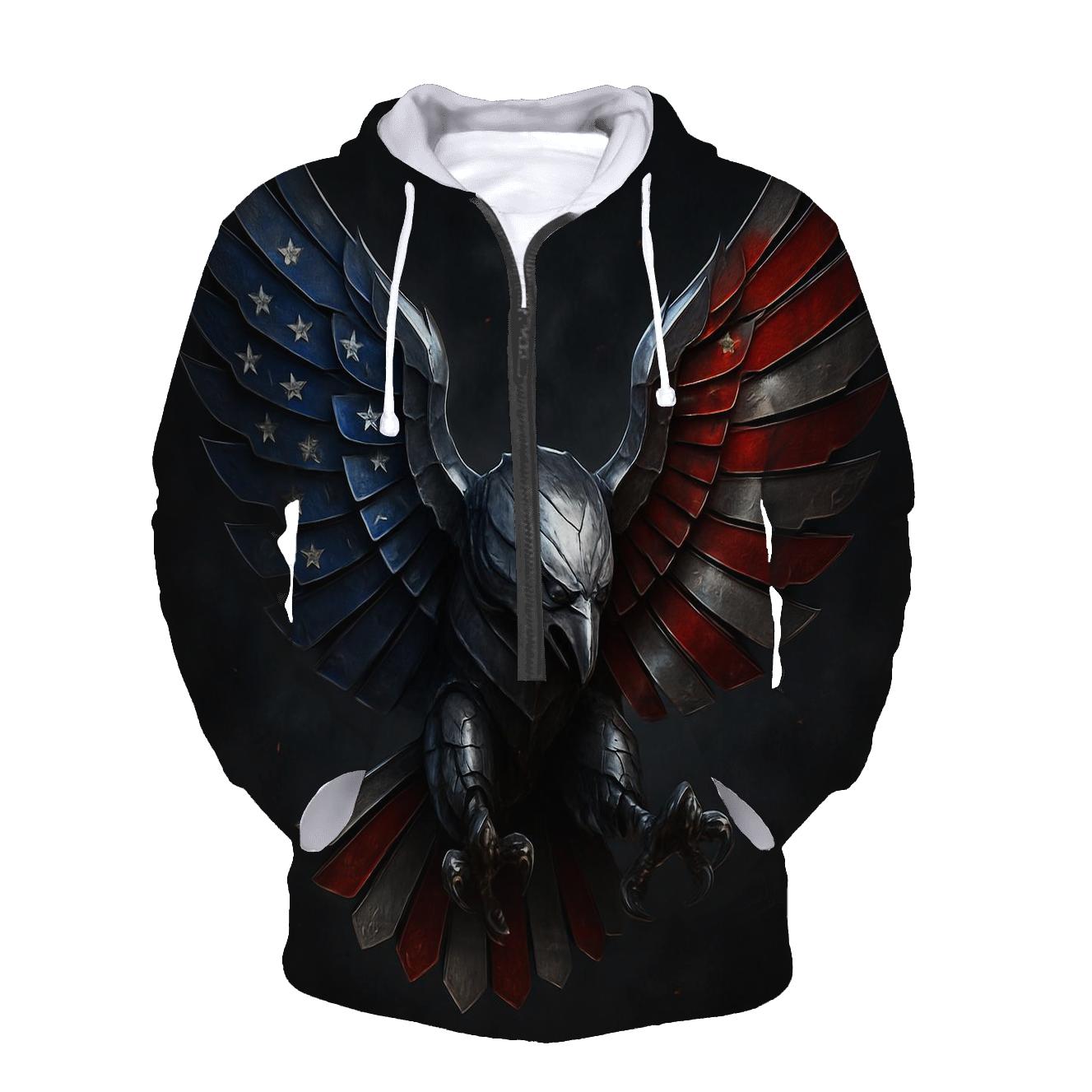 Steel Eagle Flag Crest pullover hoodies