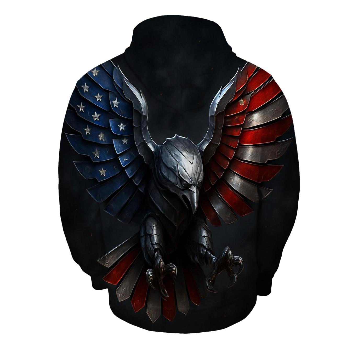 Steel Eagle Flag Crest pullover hoodies