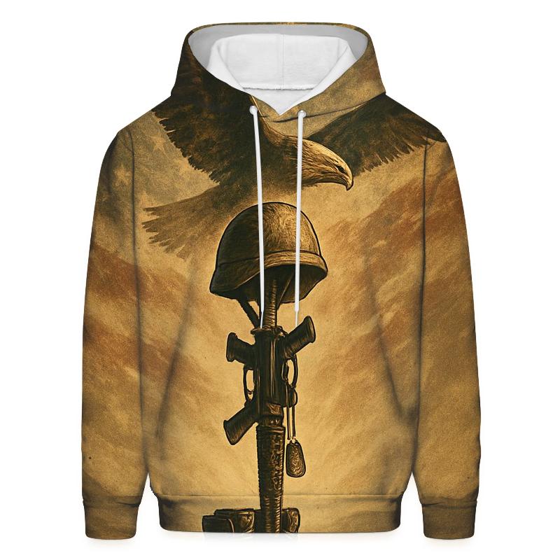 Desert Memorial With Wings Of Steel embroidered hoodies