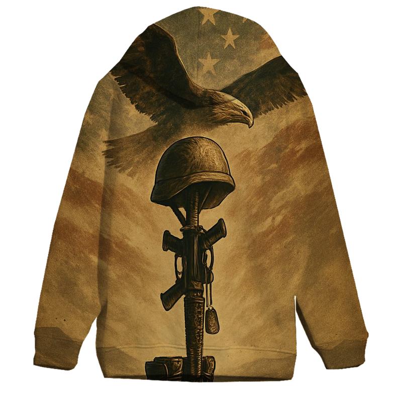 Desert Memorial With Wings Of Steel embroidered hoodies