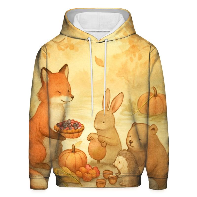 Autumn River Feast Of The Woodland Friends embroidered hoodies