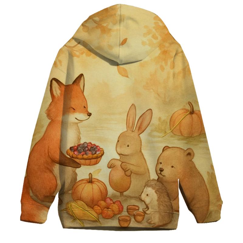Autumn River Feast Of The Woodland Friends embroidered hoodies