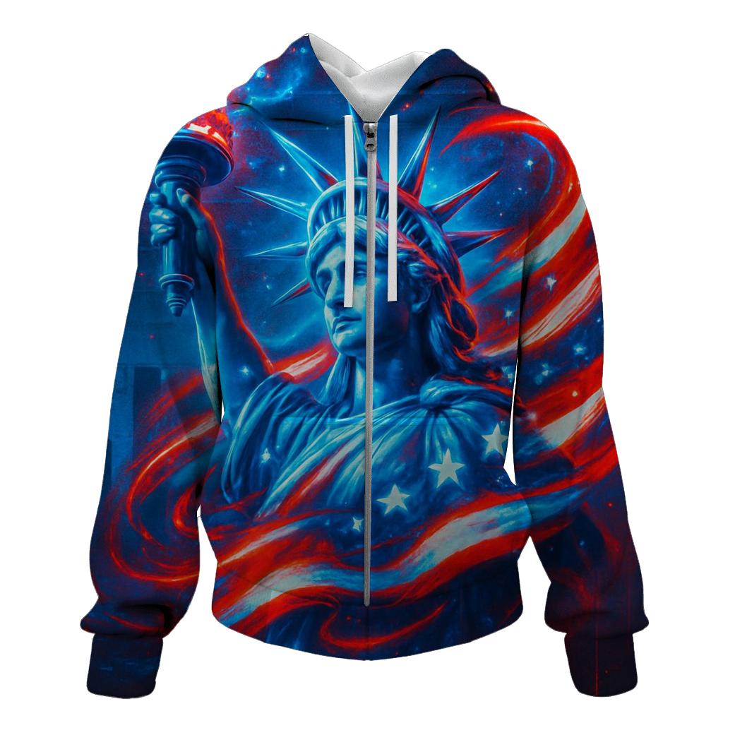 Neon Liberty Surge Flag designer hoodies