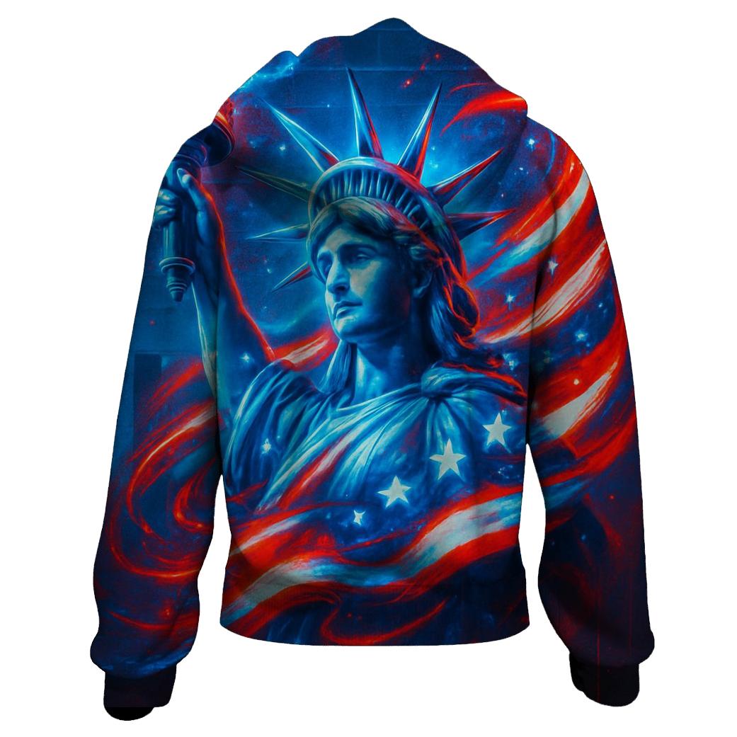 Neon Liberty Surge Flag designer hoodies