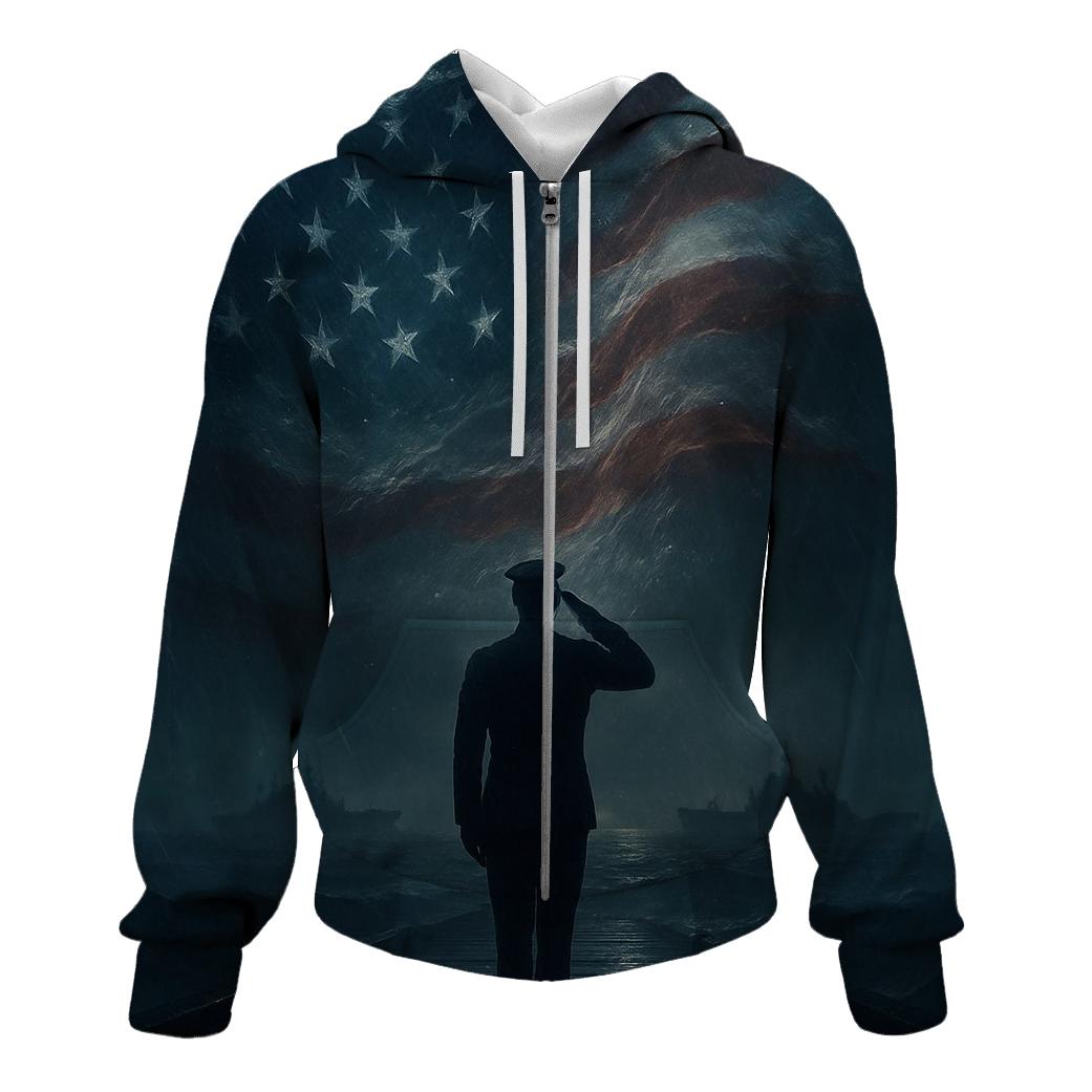 Harbor Vigil Under The Star Field zip-up hoodies