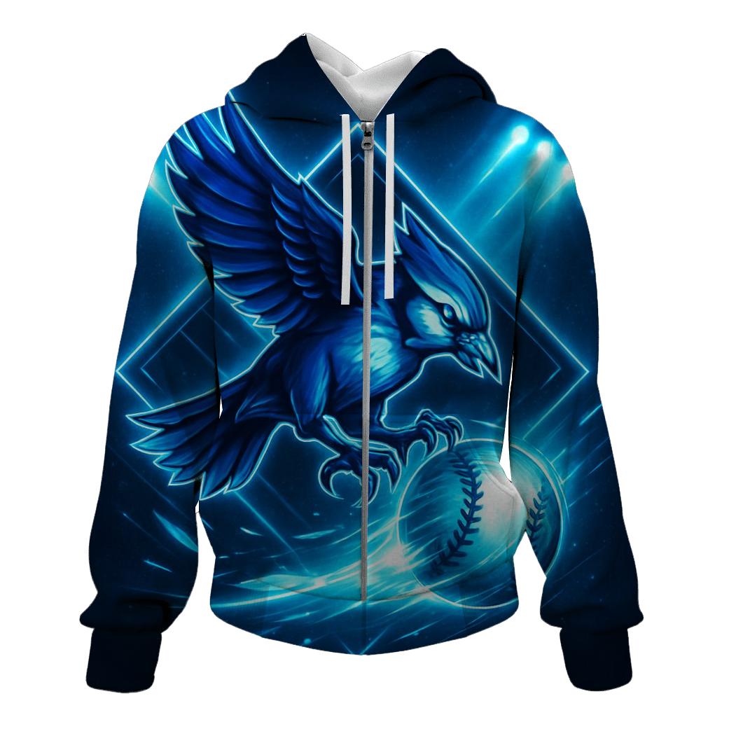 Aurora Diamond Surge Blue Jays Hoodie Art zip-up hoodies