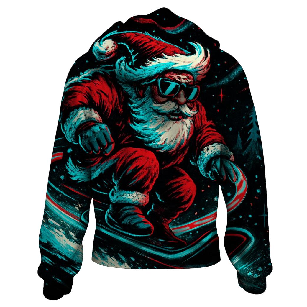 Neon Sleigh Night Rider Santa premium hoodies