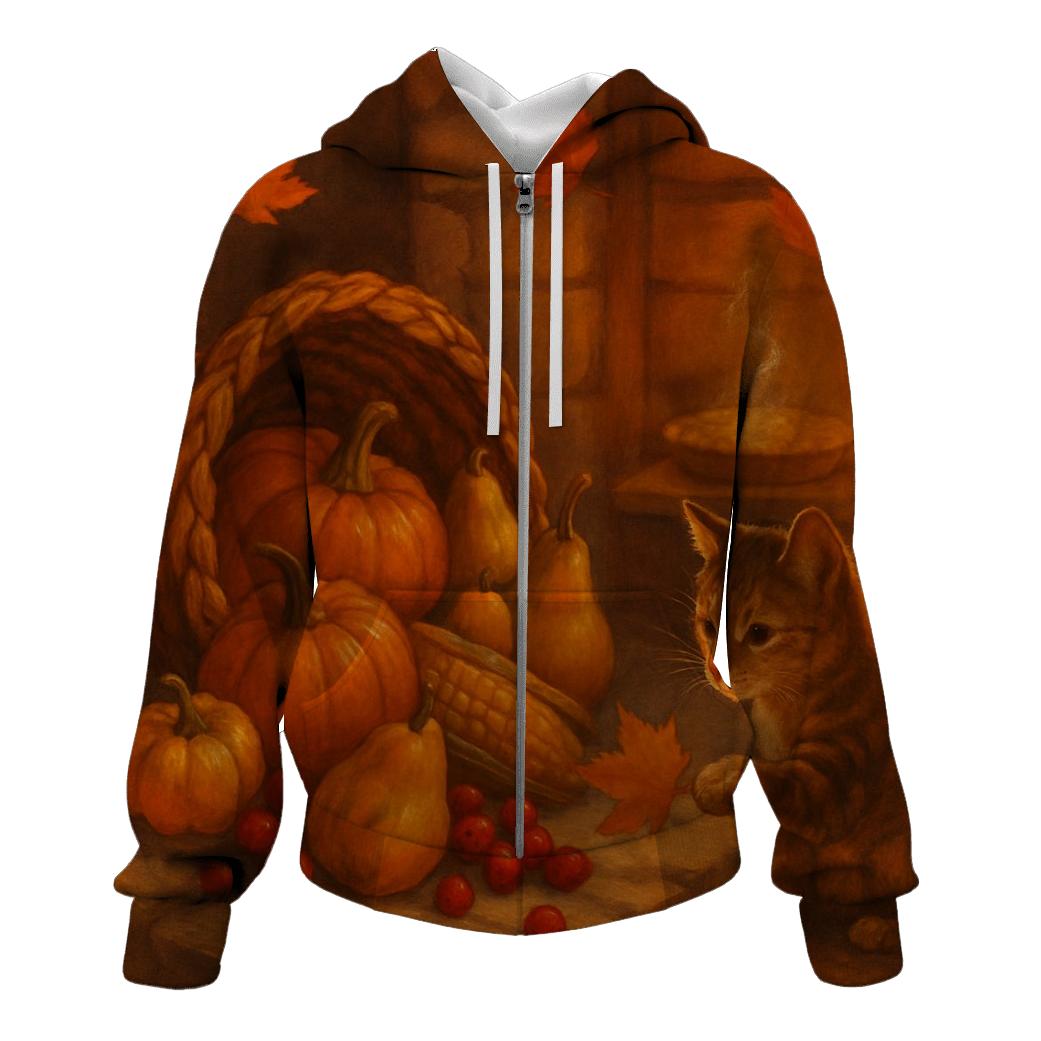 Candlelit Cornucopia Hearth designer hoodies