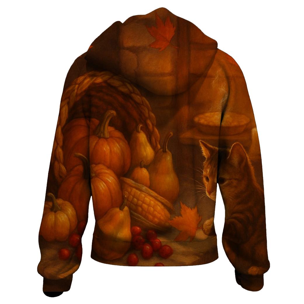 Candlelit Cornucopia Hearth designer hoodies