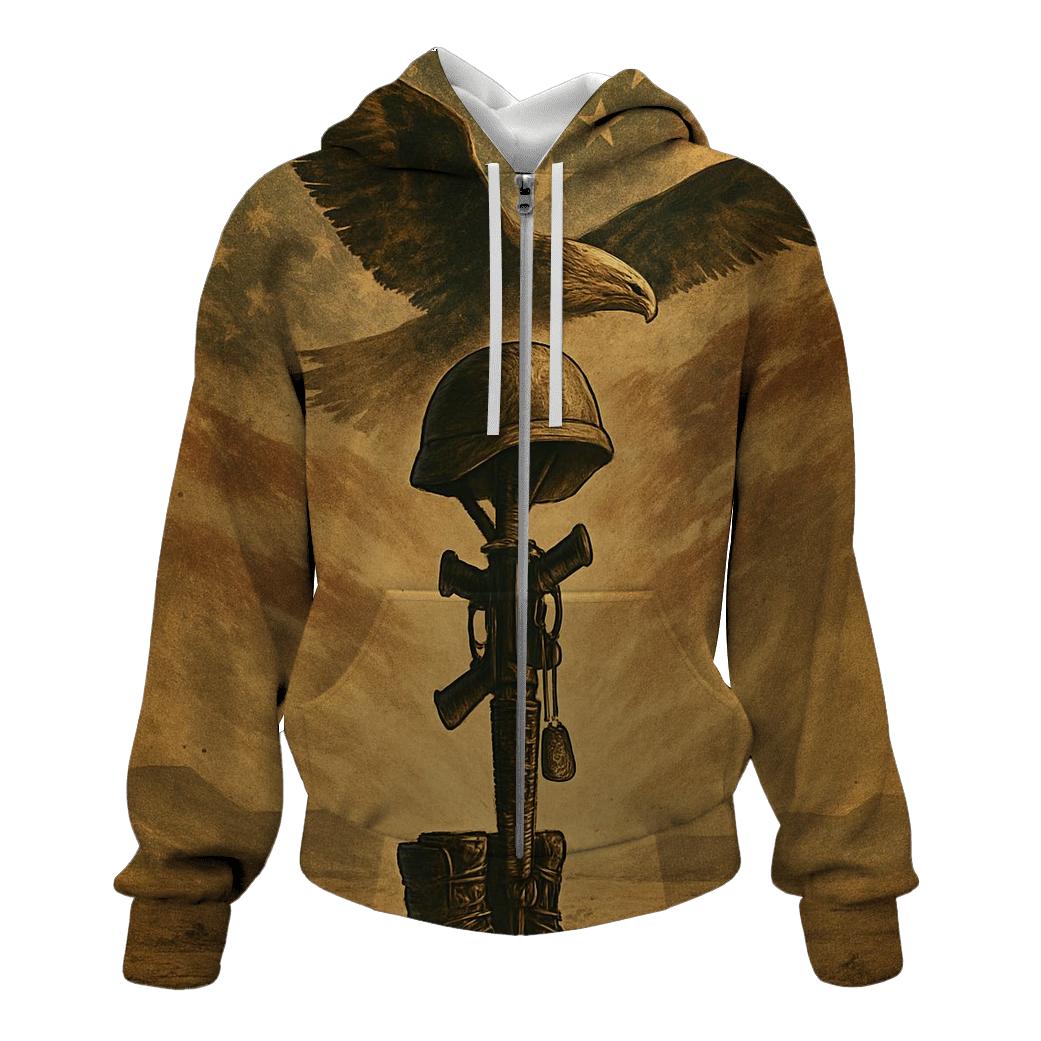 Desert Memorial With Wings Of Steel premium hoodies