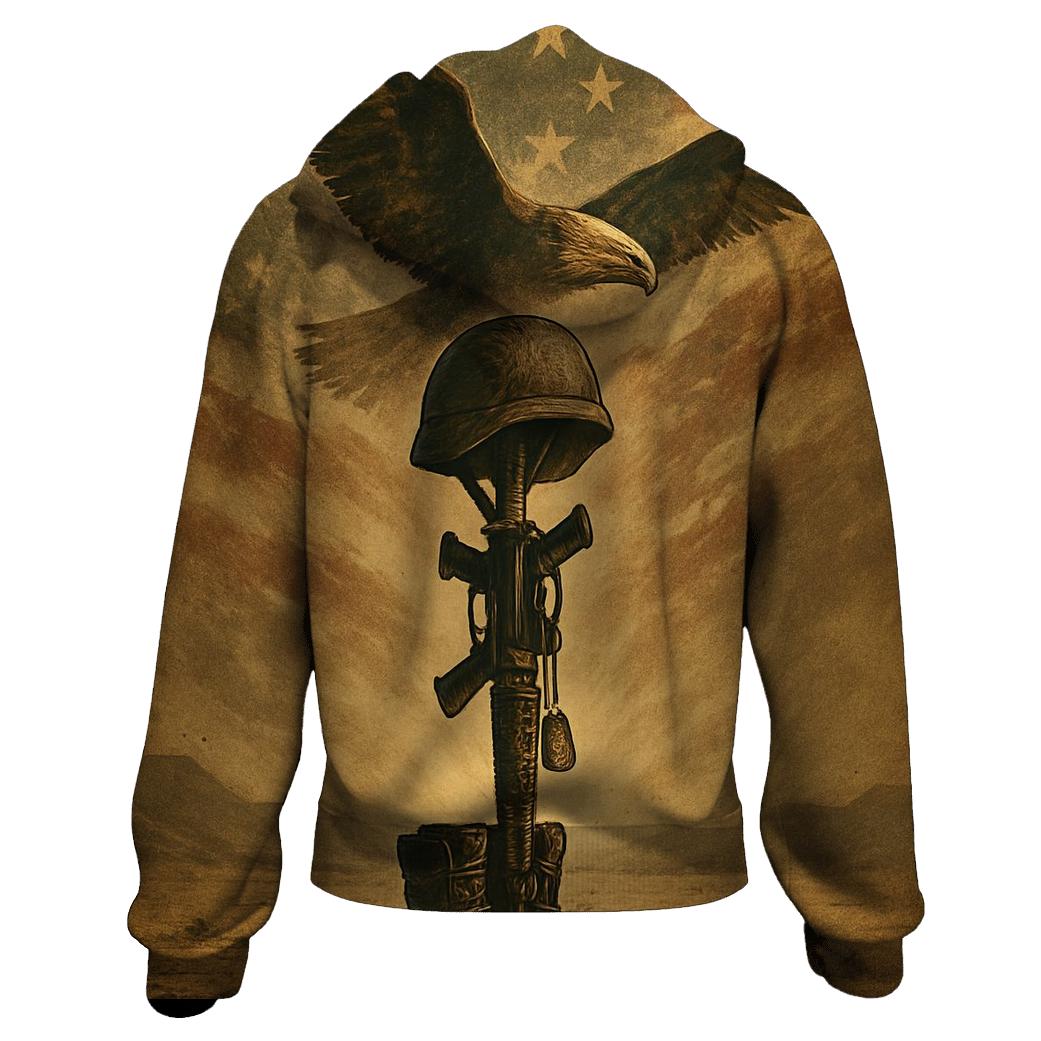 Desert Memorial With Wings Of Steel premium hoodies
