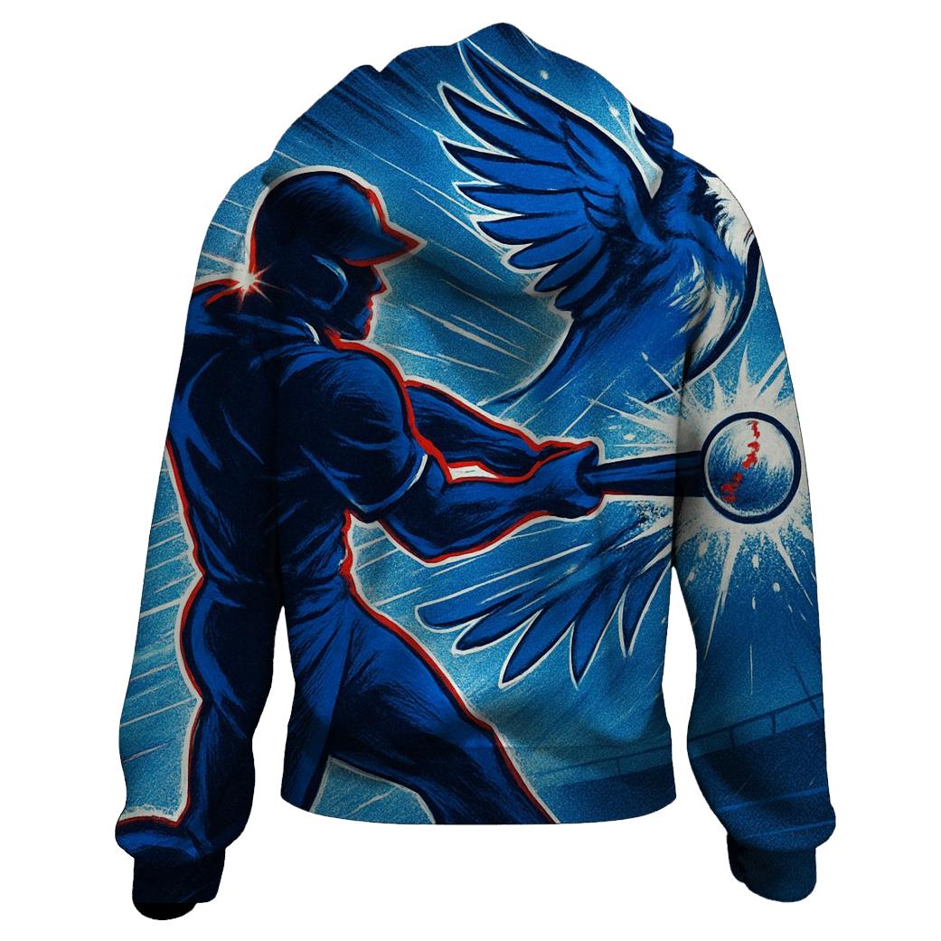 Featherstorm Swing With Blue Jays Energy embroidered hoodies