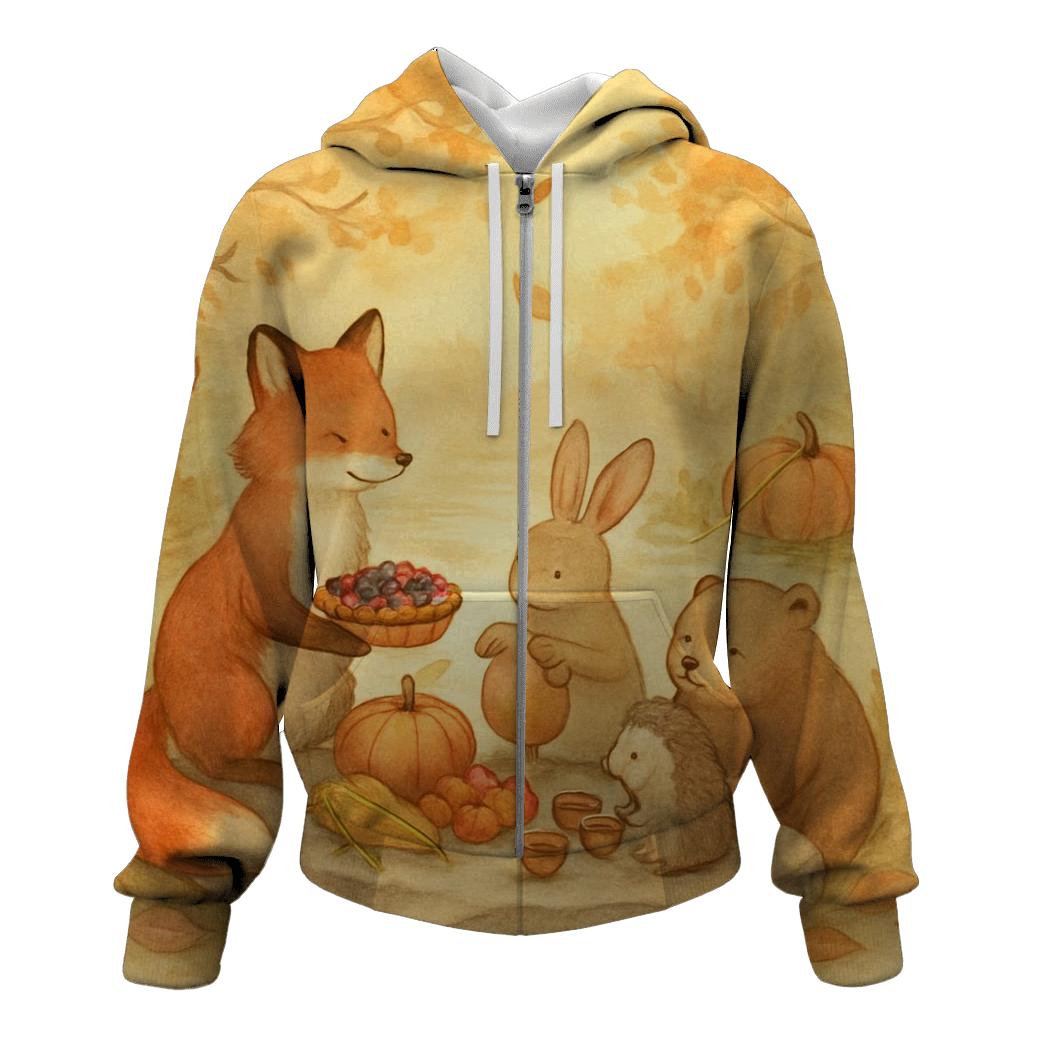 Autumn River Feast Of The Woodland Friends hoodie designs