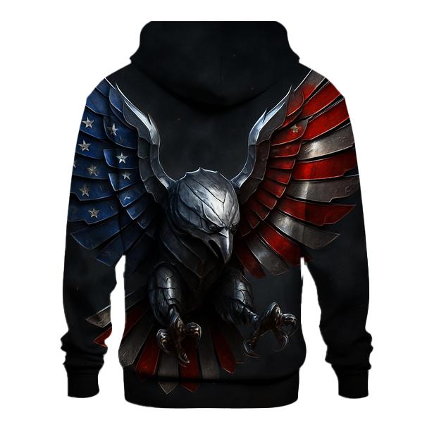 Steel Eagle Flag Crest printed hoodies
