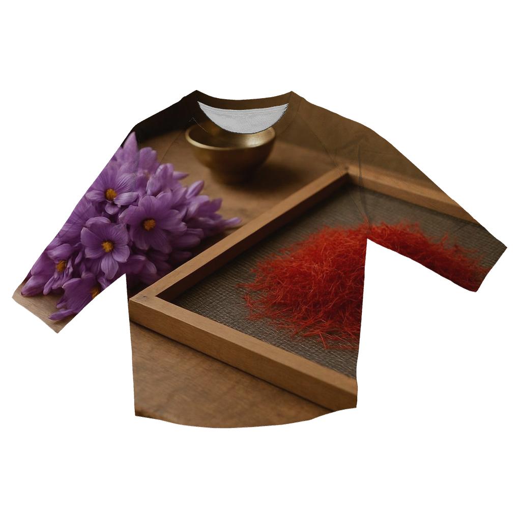 Saffron Crocus Stigmas On A Drying Screen In Kashmir designer 3/4 sleeve blouses