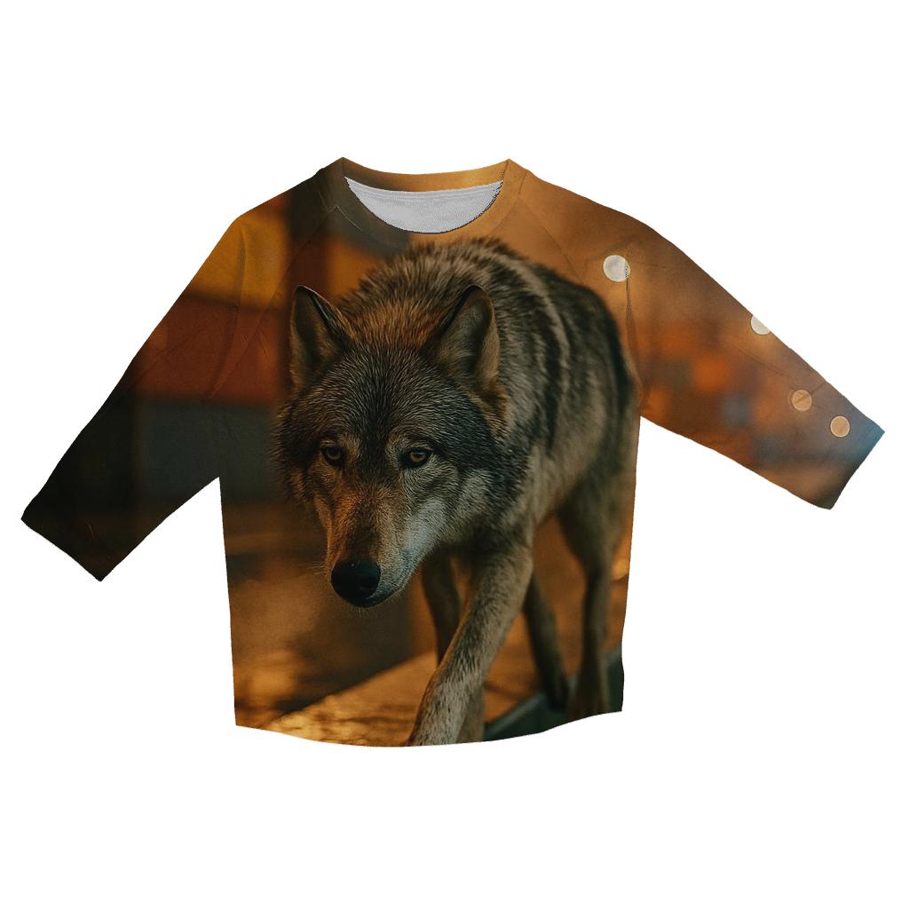 Harbor Breakwater Wolf Under Sodium Lights casual three quarter sleeve shirts