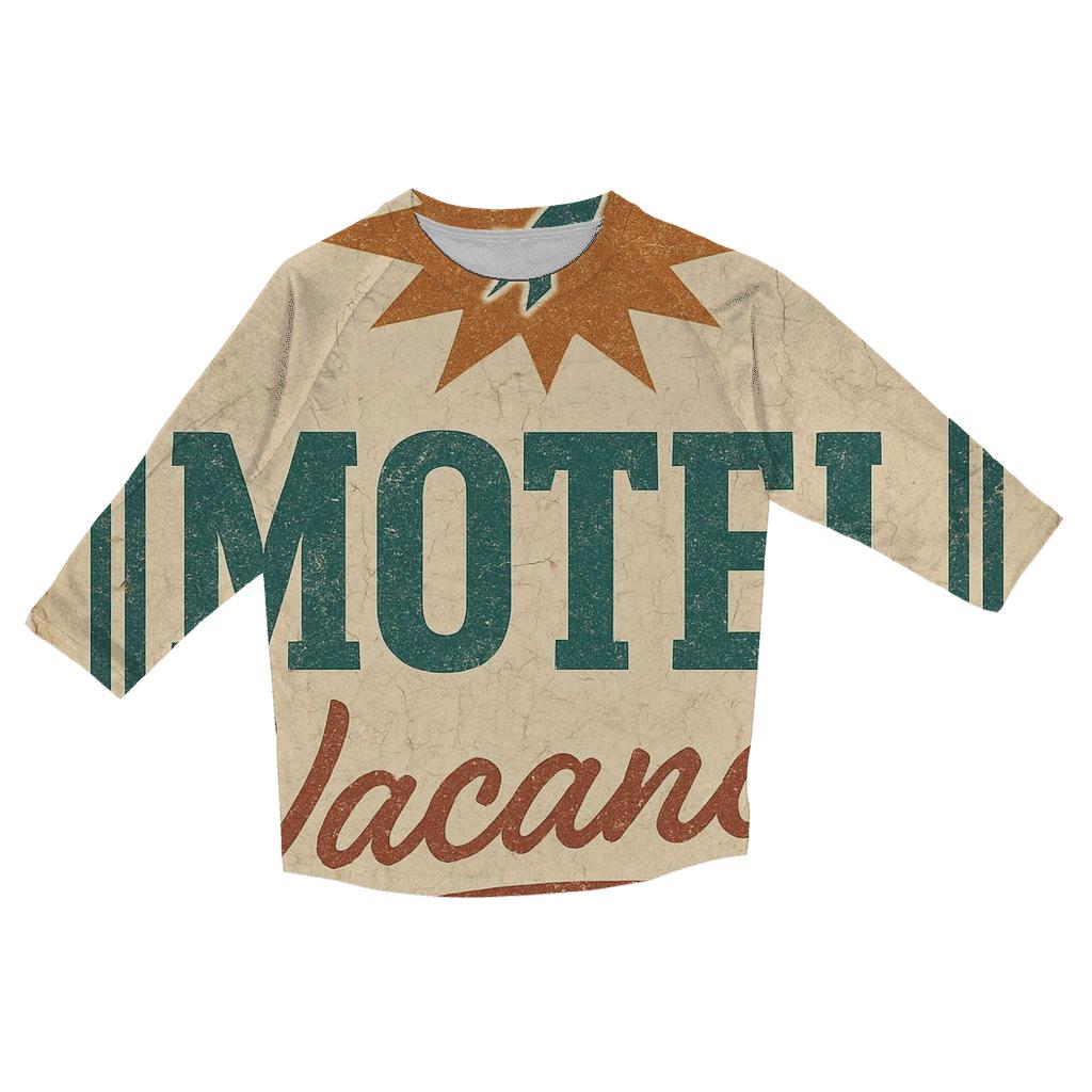 Weathered Space Age Roadside Motel Sign personalized 3/4 sleeve tees