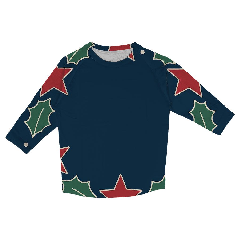 Aurora Star Wreath Of Holly trendy 3/4 sleeve tops