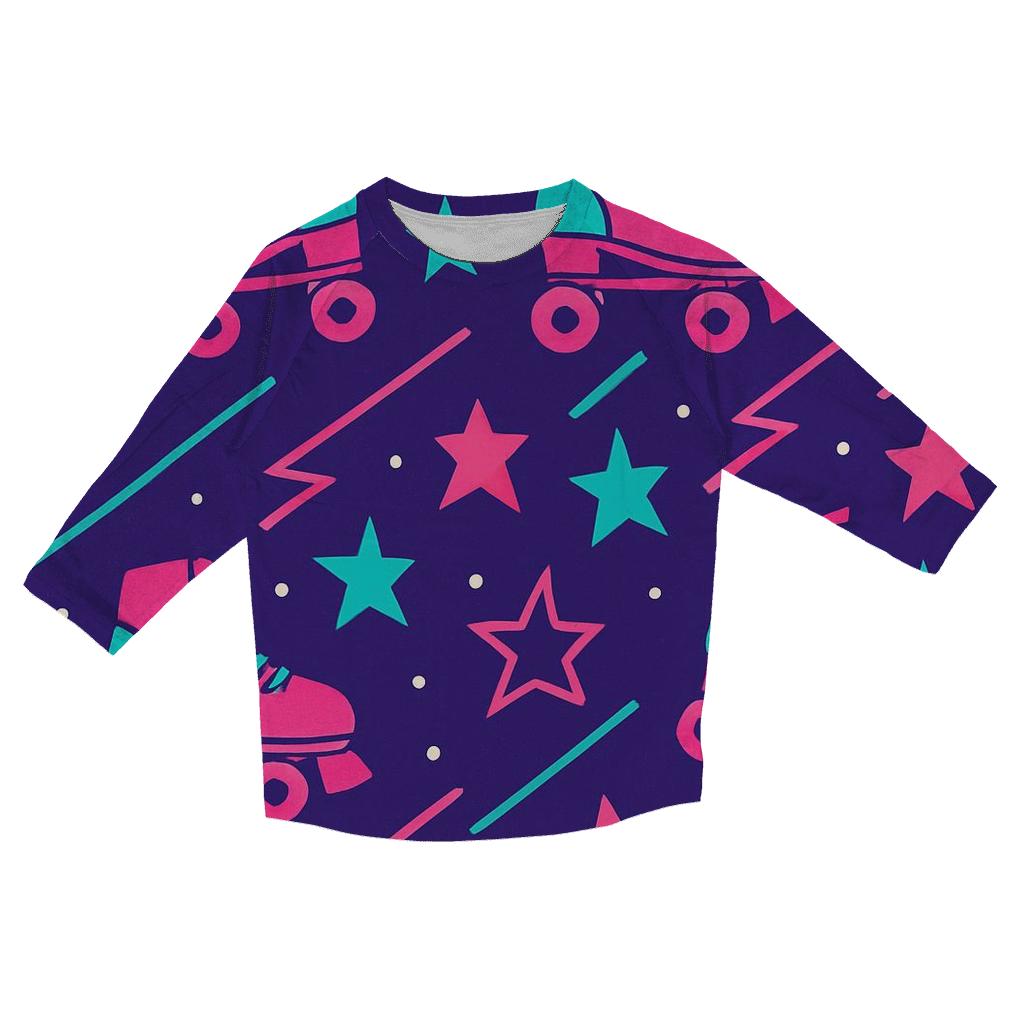 Roller Rink Laser Confetti trendy 3/4 sleeve tops