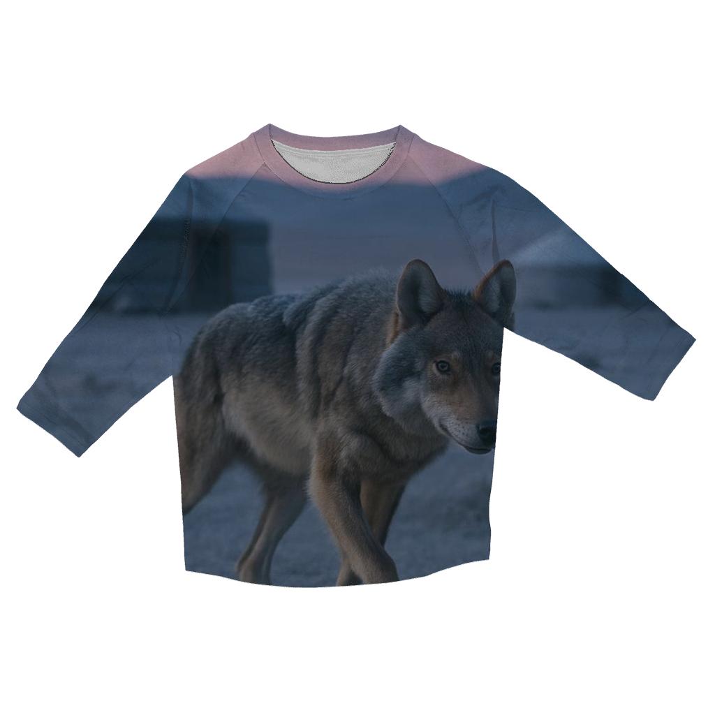 Steppe Wolf Crossing Eagle Festival Grounds At Dawn trendy 3/4 sleeve tops