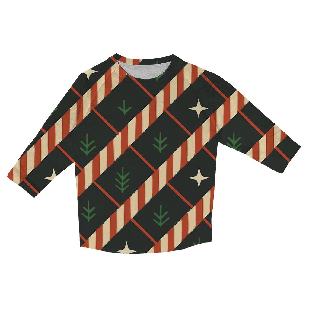 Candy Cane Constellation Lattice trendy 3/4 sleeve tops