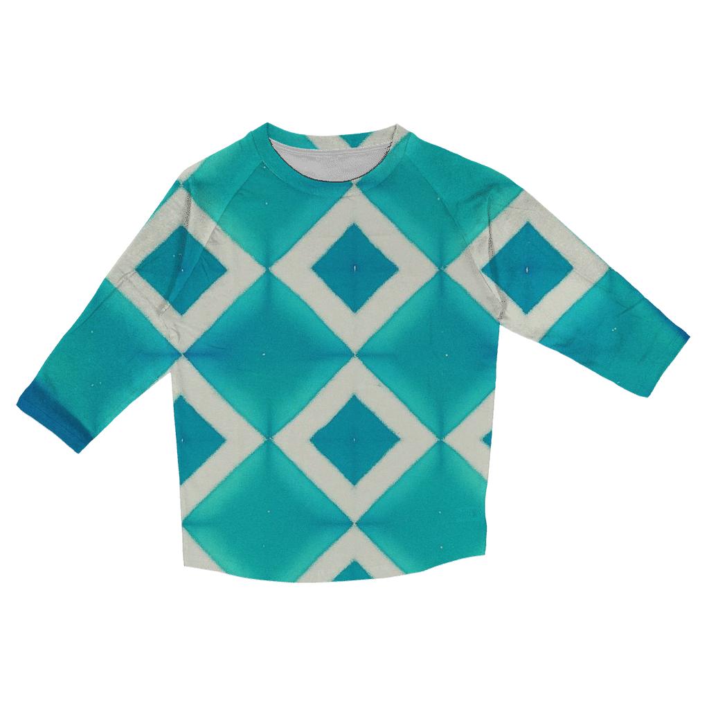 Itajime Aurora Lattice Clamp Resist stylish quarter sleeve tops