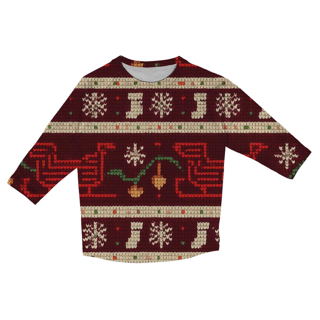 Santa Space Sleigh Circuit Bands Design stylish quarter sleeve tops