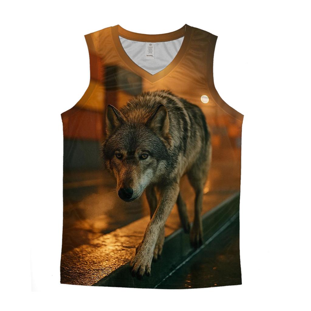 Harbor Breakwater Wolf Under Sodium Lights casual summer tank tops