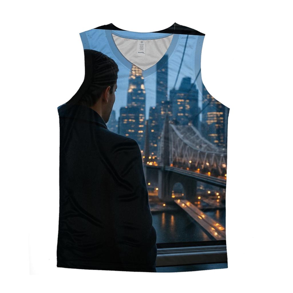 Roosevelt Island Tram Blue Hour Over Midtown trendy fitted tank tops